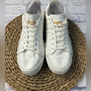 Gola Women's “White on White”Leather Sneakers. Size 10. Minimalism. Neutral.